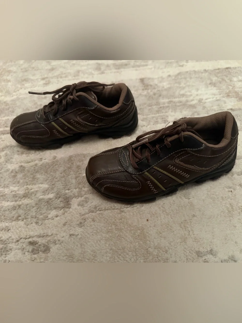 Clipper Boys Brown Leather Lace-Up Shoes Size 13W Dress Shoes